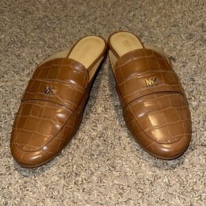 Michael Kors Tan Croc-Embossed women’s loafers